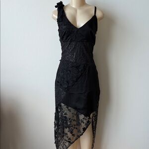 Avec Les Filles Black Asymmetrical Dress